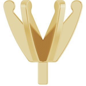 14K Geelgoud 5.0-5.3 mm Rond 6-Prong Lage Zetkop met stift