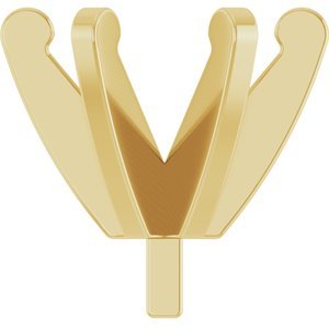 14K Geelgoud 5.7-6.0 mm Rond 6-Prong Lage Zetkop met stift