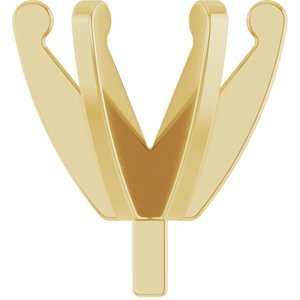 14K Geelgoud 5.4-5.7 mm Rond 6-Prong Lage Zetkop met stift
