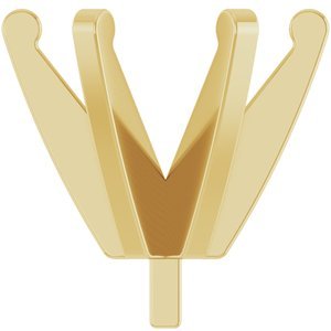 14K Geelgoud 6.6-7.2 mm Rond 6-Prong Lage Zetkop met stift