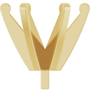 14K Geelgoud 7.3-7.7 mm Rond 6-Prong Lage Zetkop met stift