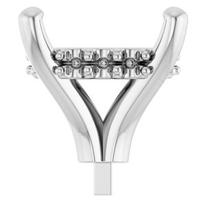 18K Witgoud 9x7 mm Elongated Cushion 4-Prong Hidden Halo-stijl Zetkop met stift