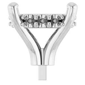14K Witgoud 8x6 mm Elongated Cushion 4-Prong Hidden Halo-stijl Zetkop met stift