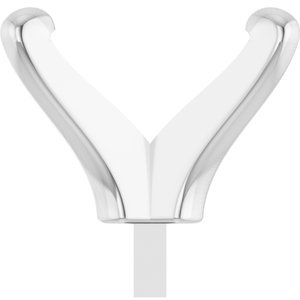 14K Witgoud 9x7 mm Elongated Cushion 4-Prong Zetkop met stift