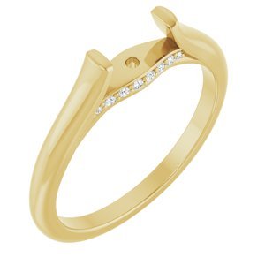 14K Geelgoud .06 CTW Natuurlijke Diamant Cathedral-Style Scheen met stift gat