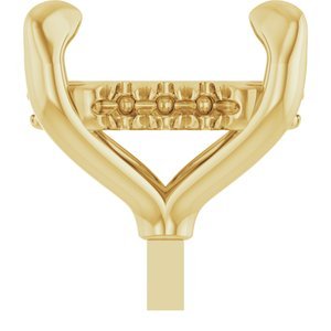 14K Geelgoud 8x6 mm Elongated Cushion 4-Prong Pre-Notched Claw Hidden Halo-stijl Zetkop met stift