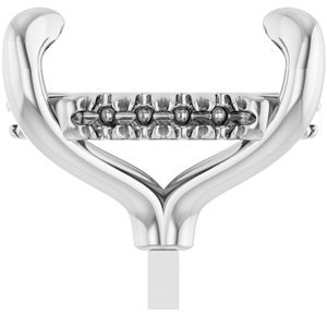 14K Witgoud 11x9 mm Elongated Cushion 4-Prong Pre-Notched Claw Hidden Halo-stijl Zetkop met stift