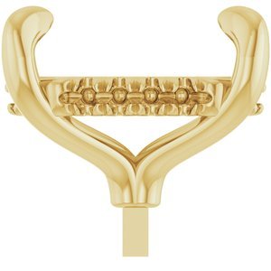 14K Geelgoud 11x9 mm Elongated Cushion 4-Prong Pre-Notched Claw Hidden Halo-stijl Zetkop met stift