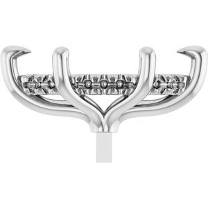 14K Witgoud 12x6 mm Marquise 6-Prong Pre-Notched Claw Hidden Halo-stijl Zetkop met stift