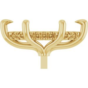 14K Geelgoud 12x6 mm Marquise 6-Prong Pre-Notched Claw Hidden Halo-stijl Zetkop met stift
