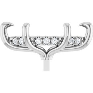 14K Witgoud 10x5 mm Marquise .05 CTW Natuurlijke Diamant Semi-Gezet Hidden Halo-stijl Zetkop met stift