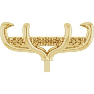 14K Geelgoud 10x5 mm Marquise 6-Prong Pre-Notched Claw Hidden Halo-stijl Zetkop met stift
