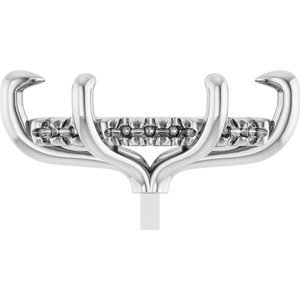 14K Witgoud 10x5 mm Marquise 6-Prong Pre-Notched Claw Hidden Halo-stijl Zetkop met stift