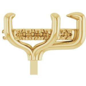 14K Geelgoud 11x7 mm Peer 5-Prong Pre-Notched Claw Hidden Halo-stijl Zetkop met stift