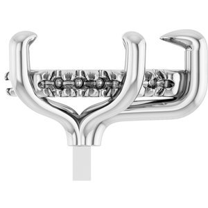 14K Witgoud 11x7 mm Peer 5-Prong Pre-Notched Claw Hidden Halo-stijl Zetkop met stift