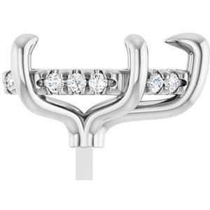 14K Witgoud 12x8 mm Peer 1/10 CTW Natuurlijke Diamant Semi-Gezet Hidden Halo-stijl Zetkop met stift