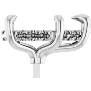 14K Witgoud 12x8 mm Peer 5-Prong Pre-Notched Claw Hidden Halo-stijl Zetkop met stift