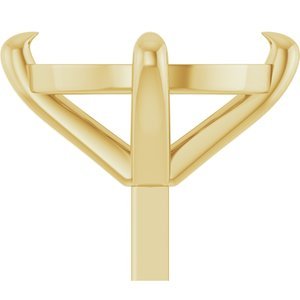 14K Geelgoud 10x8 mm Ovaal 4-Prong Claw Zetkop met stift