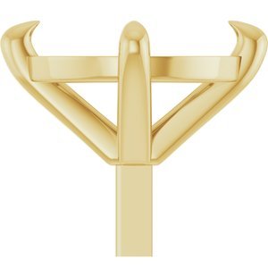 14K Geelgoud 9x7 mm Ovaal 4-Prong Claw Zetkop met stift