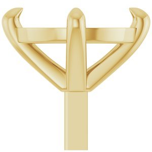 14K Geelgoud 8x6 mm Ovaal 4-Prong Claw Zetkop met stift