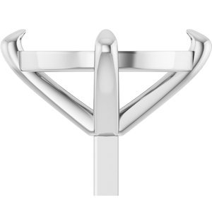 14K Witgoud 11x9 mm Ovaal 4-Prong Claw Zetkop met stift