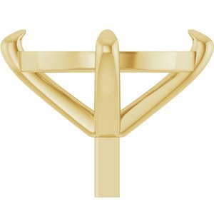 14K Geelgoud 11x9 mm Ovaal 4-Prong Claw Zetkop met stift