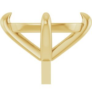 14K Geelgoud 12x10 mm Elongated Cushion 4-Prong Claw Zetkop met stift