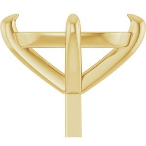 14K Geelgoud 11x9 mm Elongated Cushion 4-Prong Claw Zetkop met stift