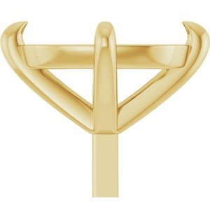 14K Geelgoud 10x8 mm Elongated Cushion 4-Prong Claw Zetkop met stift