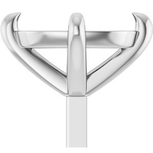 14K Witgoud 9x7 mm Elongated Cushion 4-Prong Claw Zetkop met stift