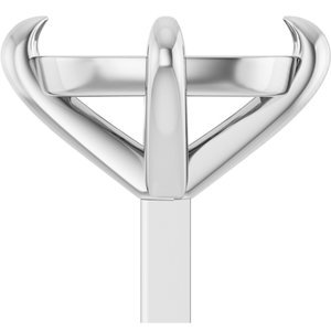 14K Witgoud 8x6 mm Elongated Cushion 4-Prong Claw Zetkop met stift