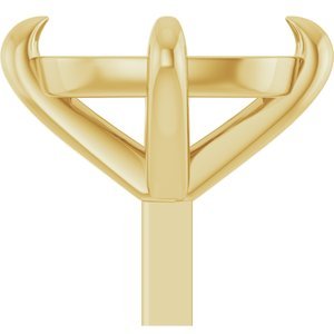 14K Geelgoud 8x6 mm Elongated Cushion 4-Prong Claw Zetkop met stift