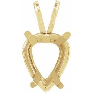 14K Geelgoud 10x8 mm Hart 4-Prong Hanger Montuur