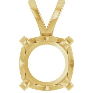 14K Geelgoud 8.5 mm Rond 4-Prong Solitair Hanger Montuur