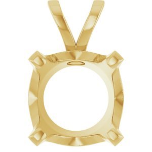 14K Geelgoud 10 mm Rond 4-Prong Solitair Hanger Montuur
