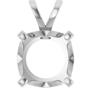 14K Witgoud 10 mm Rond 4-Prong Solitair Hanger Montuur