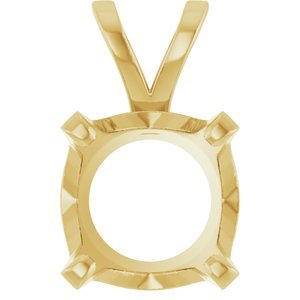 14K Geelgoud 9 mm Rond 4-Prong Solitair Hanger Montuur