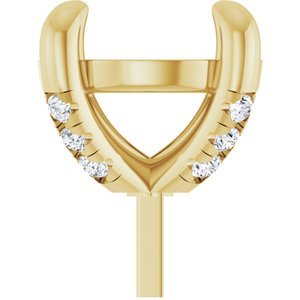 14K Geelgoud 8.2 mm Rond .08 CTW Lab-grown Diamant Semi-Gezet Zetkop met stift