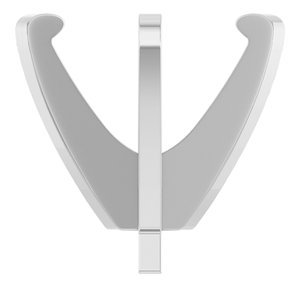 14K Witgoud 10.4 mm Rond 6-Prong Lage Zetkop met stift - Afbeelding 3