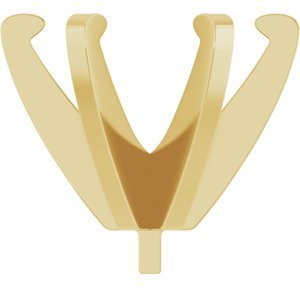 14K Geelgoud 10.4 mm Rond 6-Prong Lage Zetkop met stift