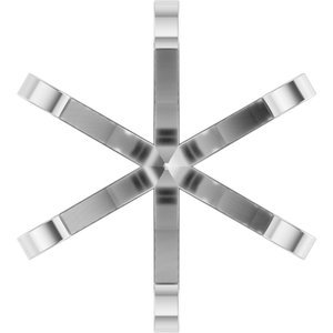 14K Witgoud 10.4 mm Rond 6-Prong Lage Zetkop met stift - Afbeelding 2