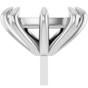 14K Witgoud 9x7 mm Elongated Cushion 8-Prong Zetkop met stift