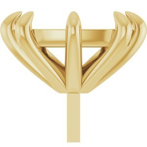 14K Geelgoud 9x7 mm Elongated Cushion 8-Prong Zetkop met stift