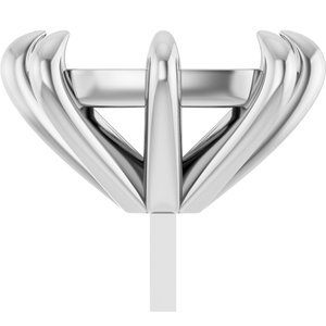 14K Witgoud 10x8 mm Elongated Cushion 8-Prong Zetkop met stift