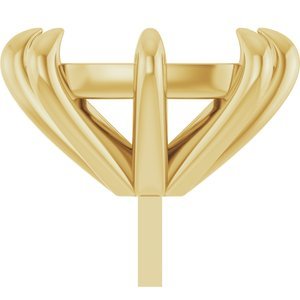 14K Geelgoud 10x8 mm Elongated Cushion 8-Prong Zetkop met stift