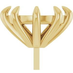 14K Geelgoud 10x8 mm Ovaal 8-Prong Zetkop met stift