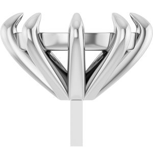 14K Witgoud 10x8 mm Ovaal 8-Prong Zetkop met stift