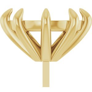 14K Geelgoud 11x9 mm Ovaal 8-Prong Zetkop met stift