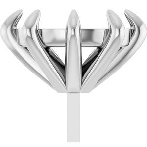 14K Witgoud 9x7 mm Ovaal 8-Prong Zetkop met stift