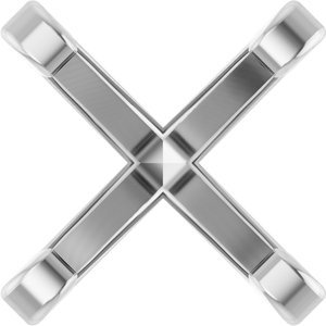 14K Witgoud 5x5 mm Cushion 4-Prong Lage Zetkop met stift - Afbeelding 2